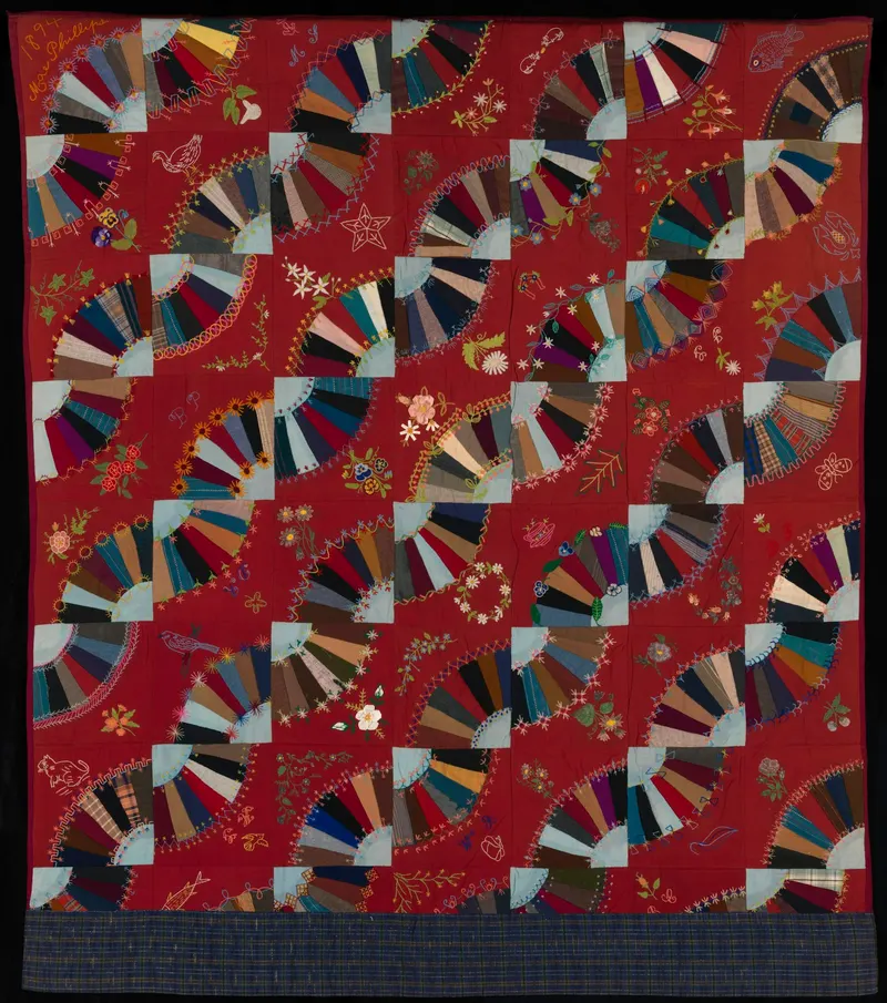 Αμερικανικό πάπλωμα patchwork με βεντάλιες, 1894
